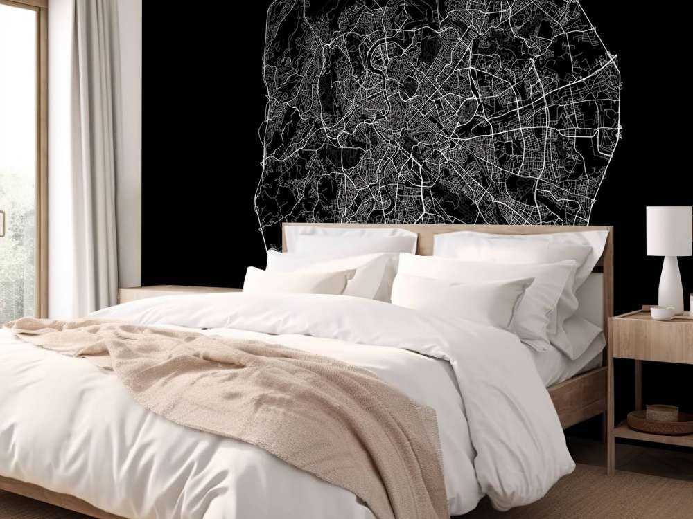 Plattegrond van Rome, zwart