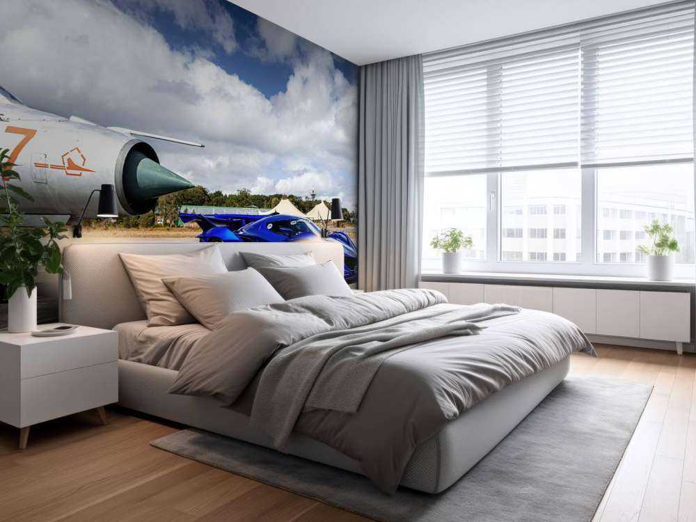 Futuristic supercar at the airport