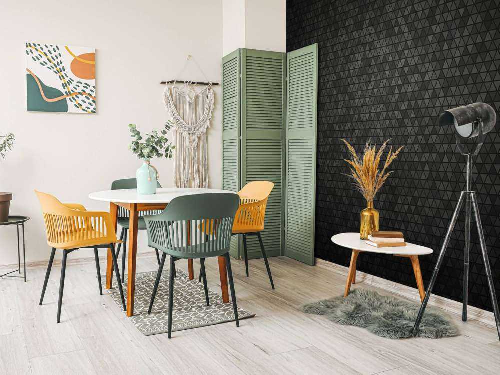 Black triangle tiles