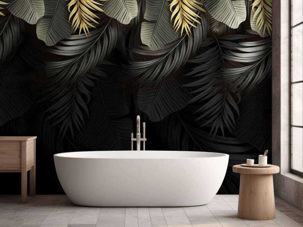 Leaves on dark background