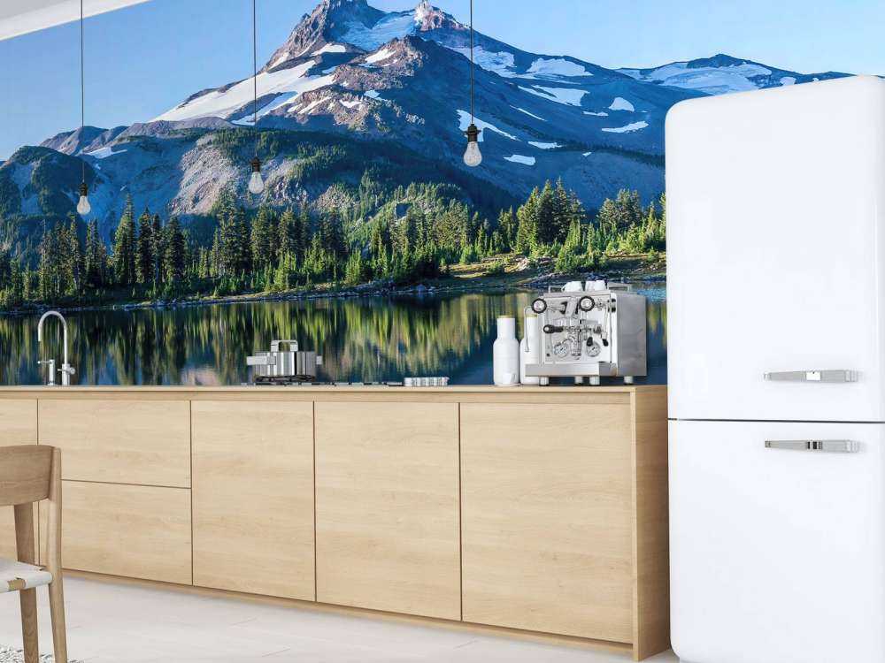 Photo wallpaper mountains of snow