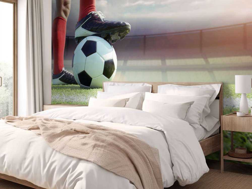 Stadium with soccer player