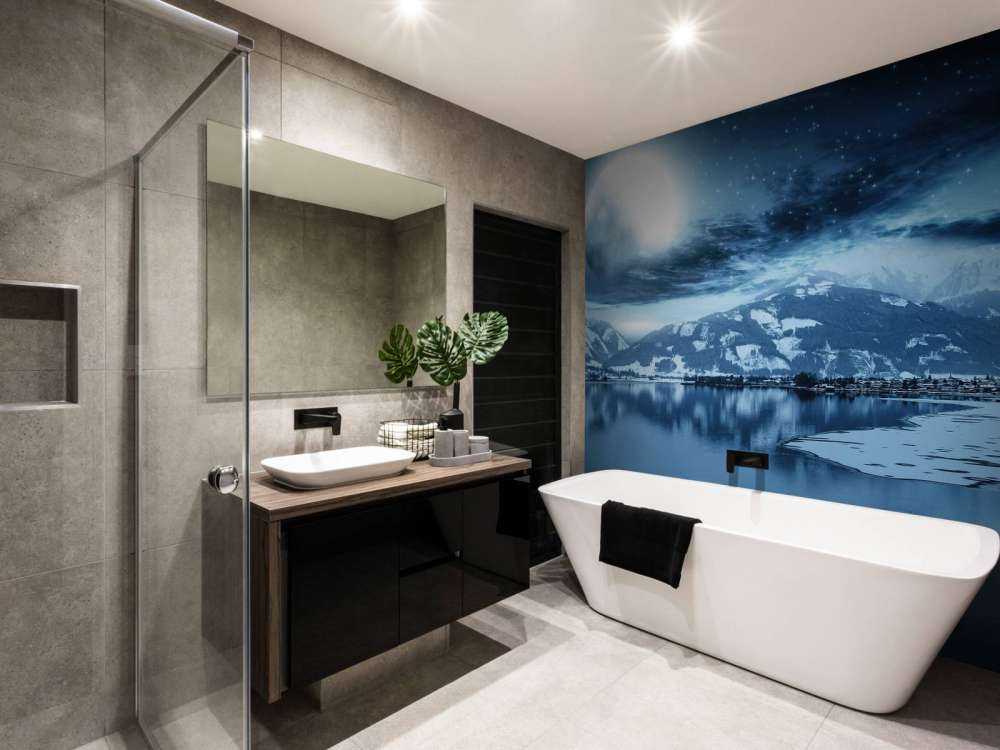 Frozen lake at night