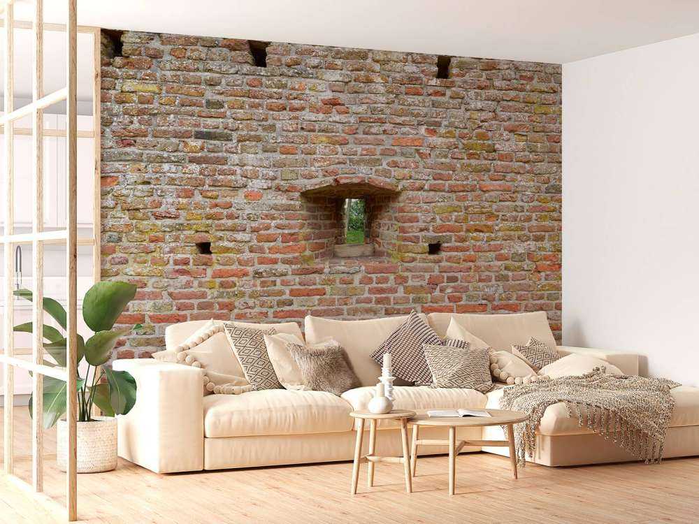 City wall with view through