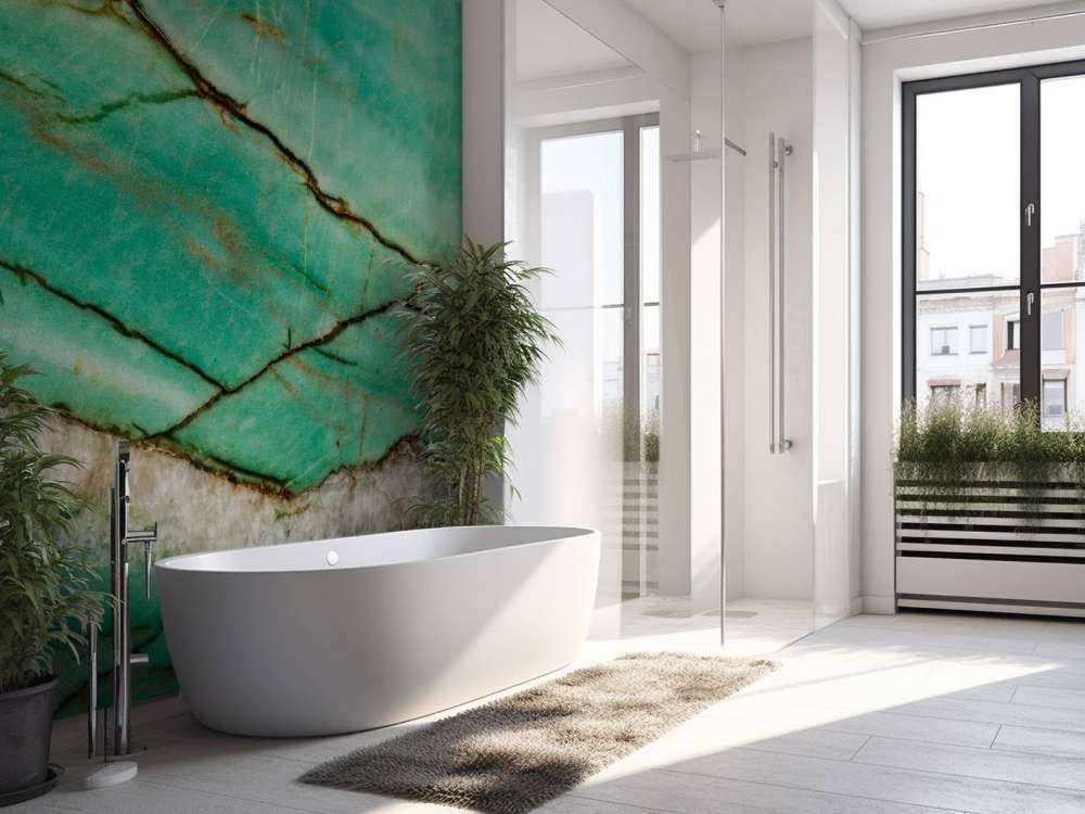 Close-up green marble