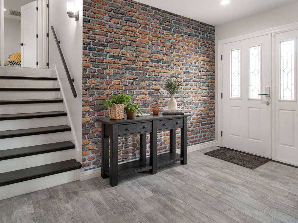 Restored old brick wall