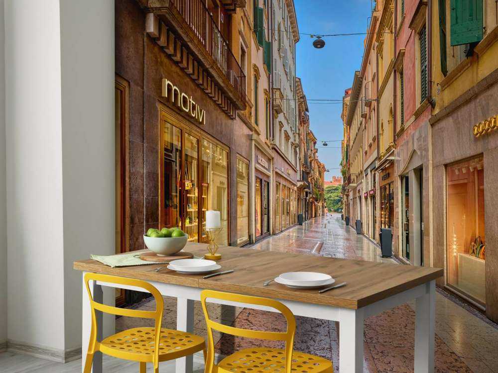 Shopping street early morning