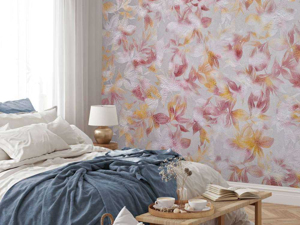 Flowers on grey background