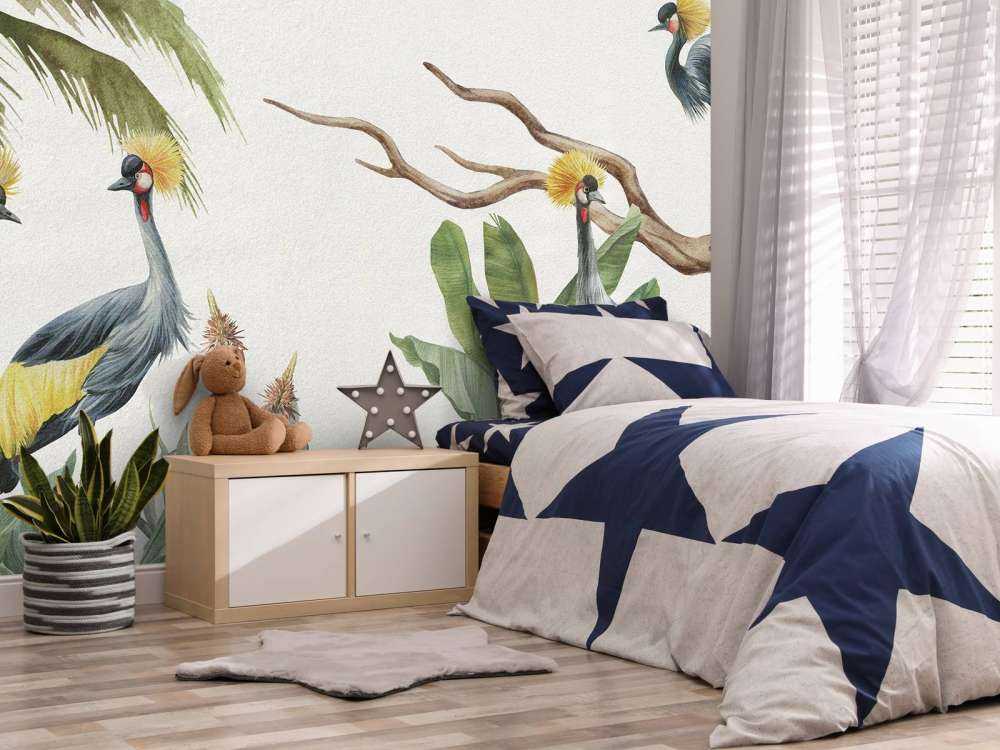 Jungle with cranes