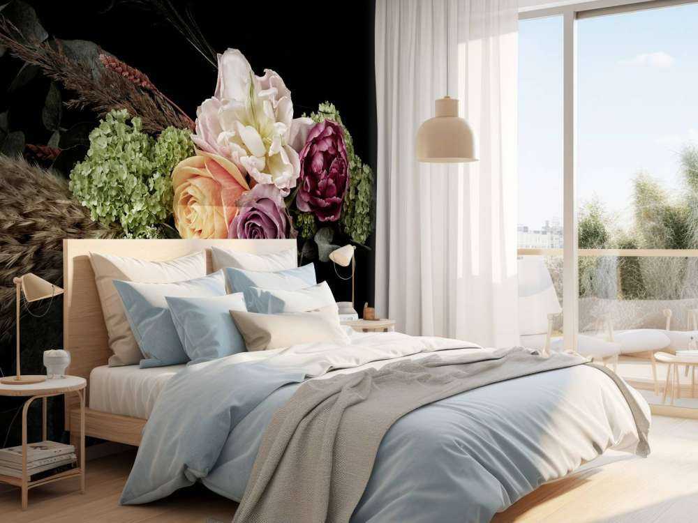 Peacock feather flower bouquet