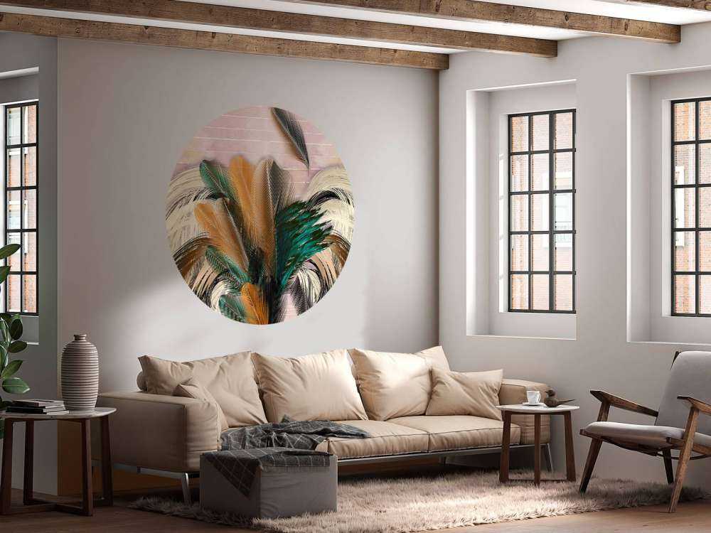 Feathers in flower shape