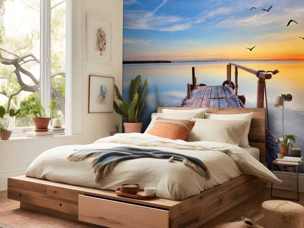 Birds above the sea