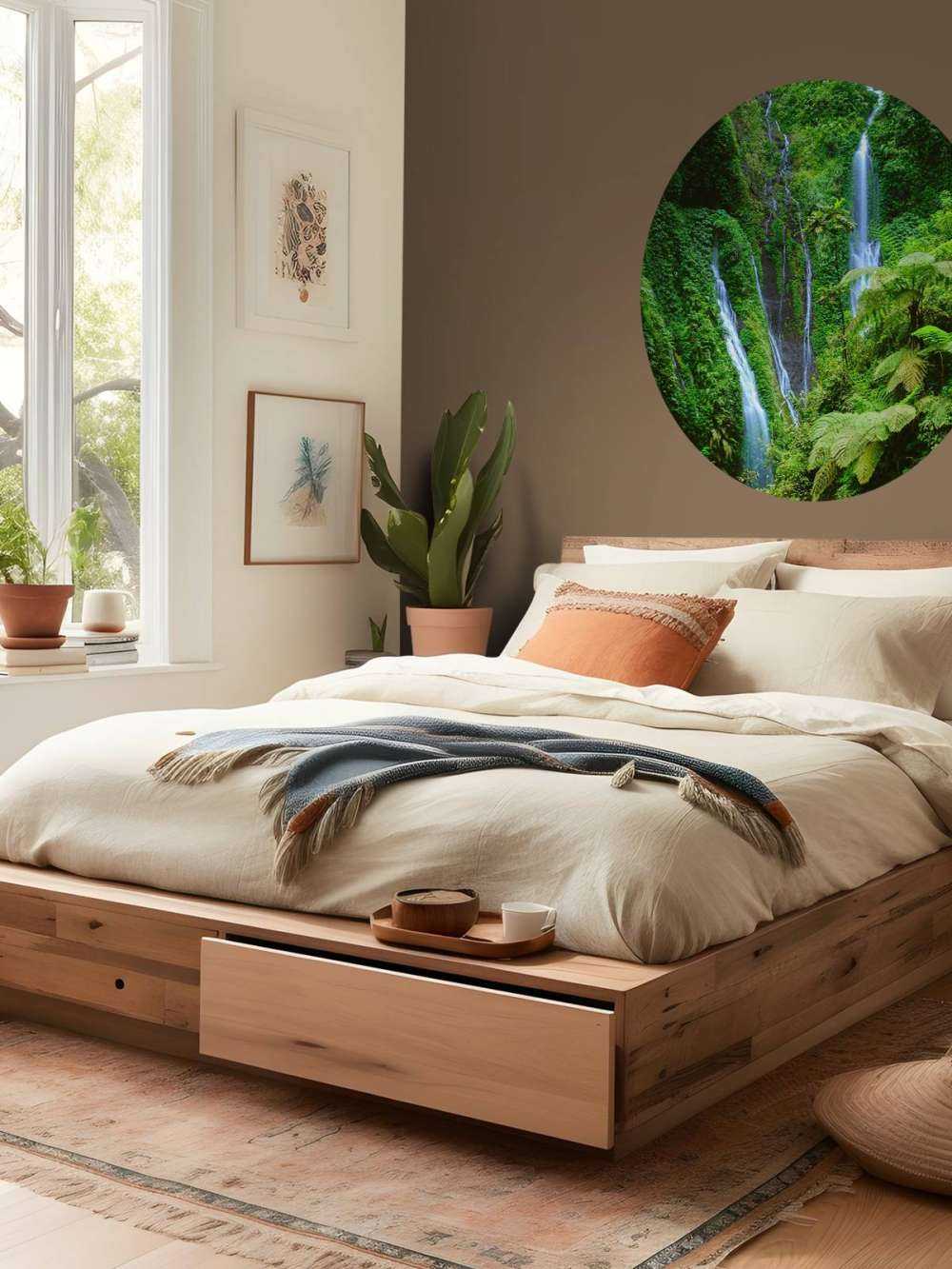 Green jungle and waterfalls