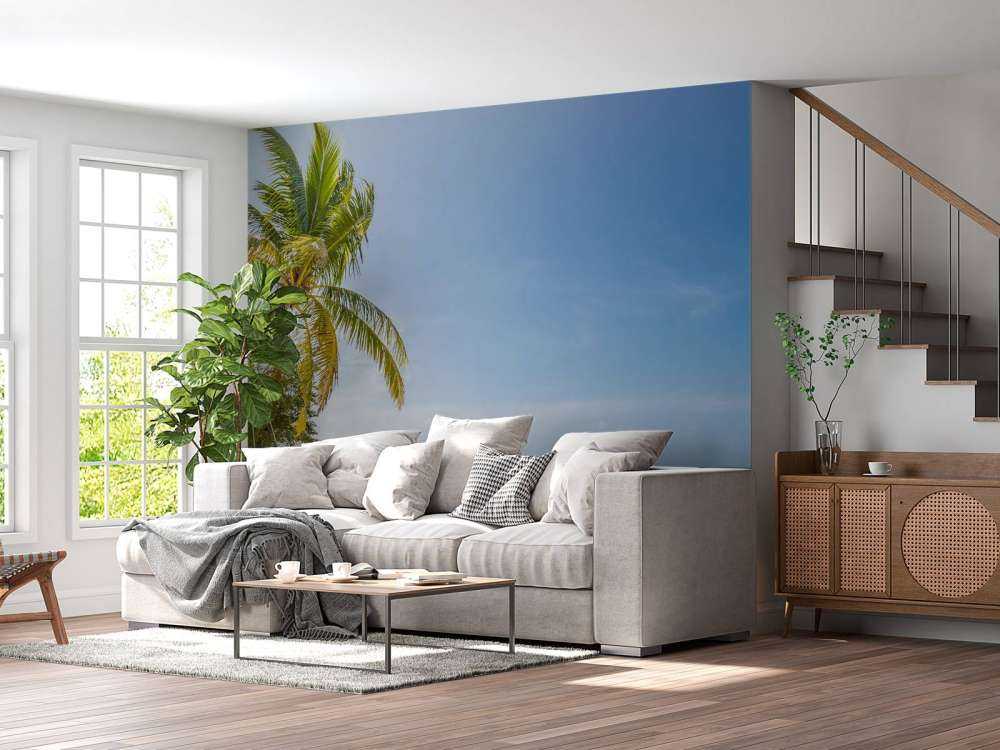 Tropical beach with swing