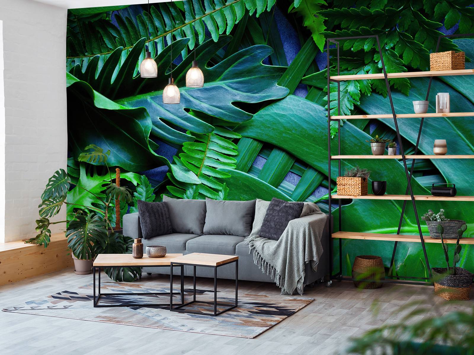 Green jungle leaves