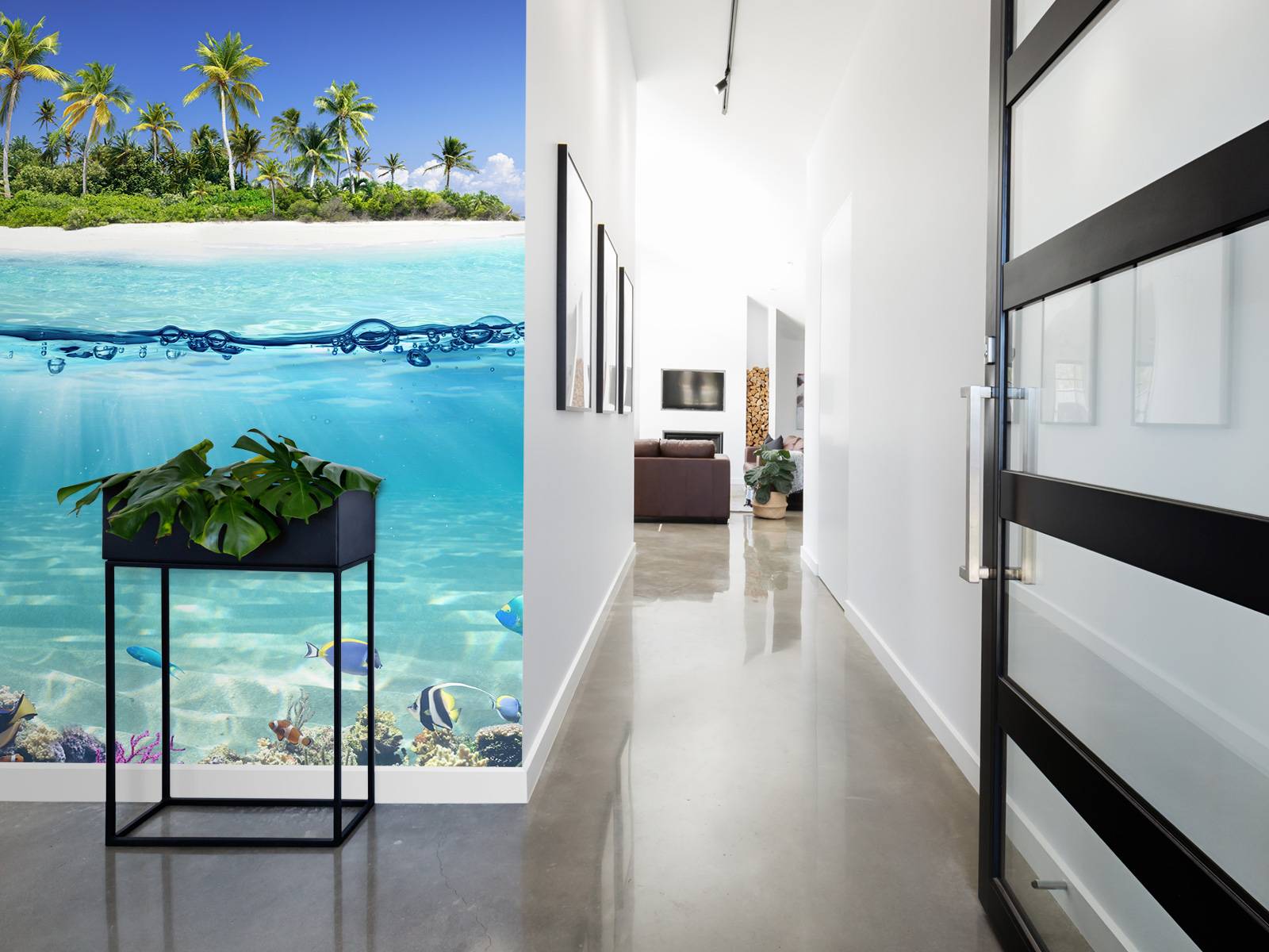 Tropical island and coral reef