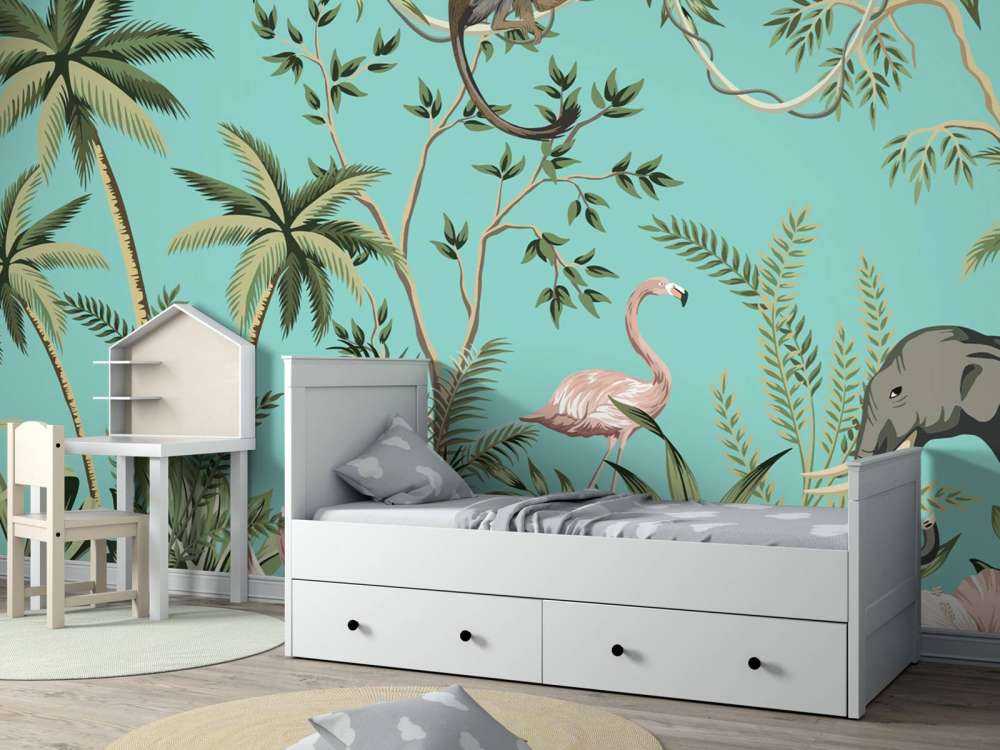 Elephant, flamingo and friends