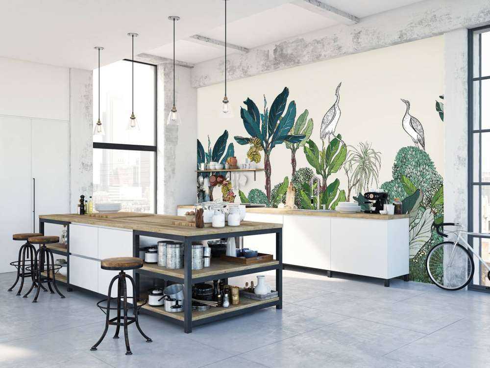 Jungle panorama with animals