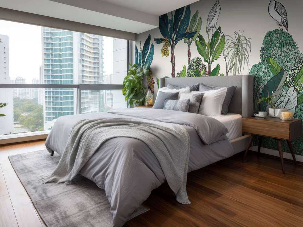 Jungle panorama with animals