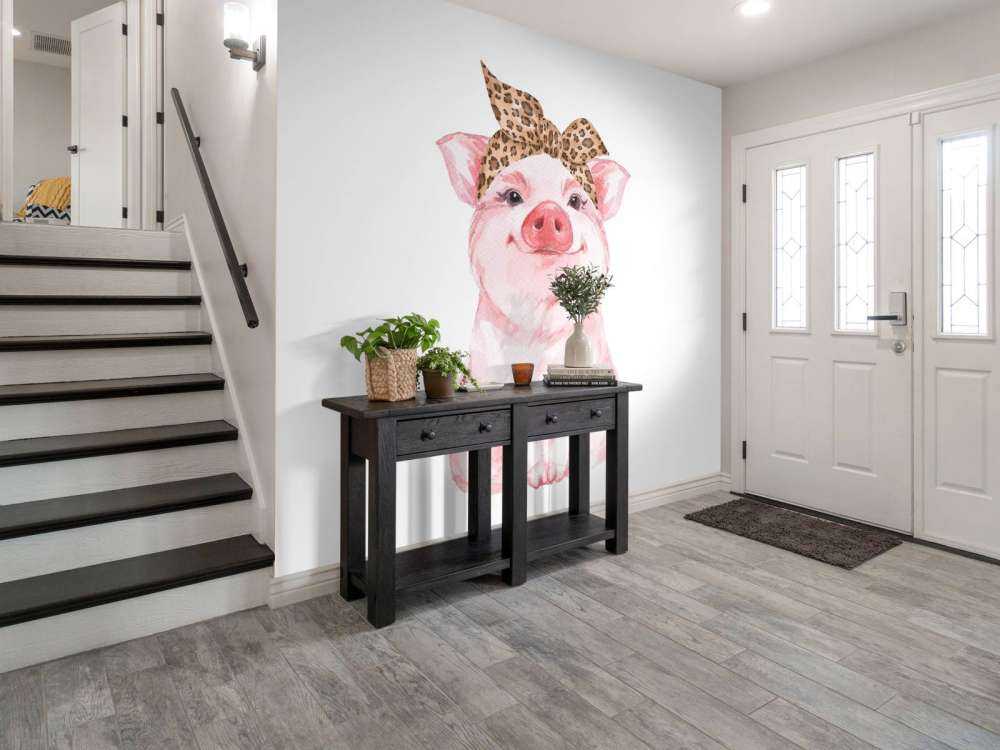 Funny little pig with a bandana