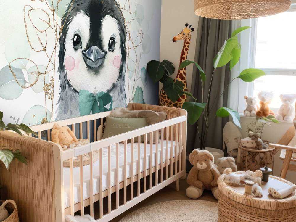 Little penguin and green bow