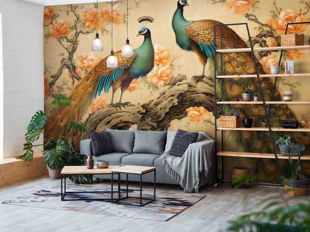 Peacock Dance in Blossom Glow