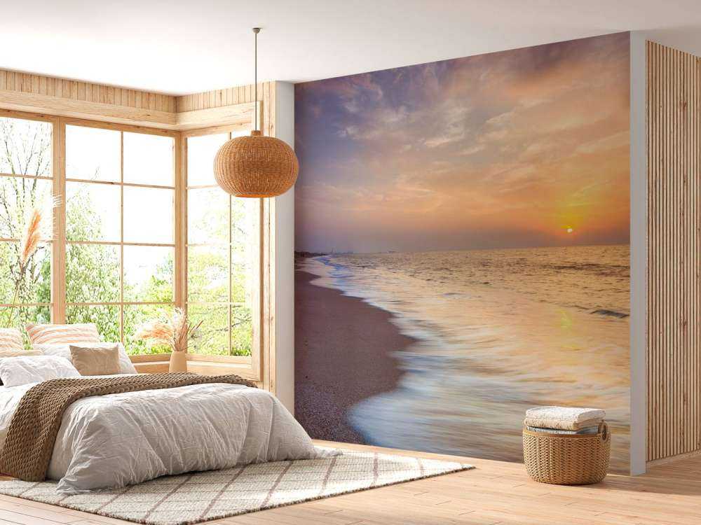 Evening view of beautiful beach in Israel