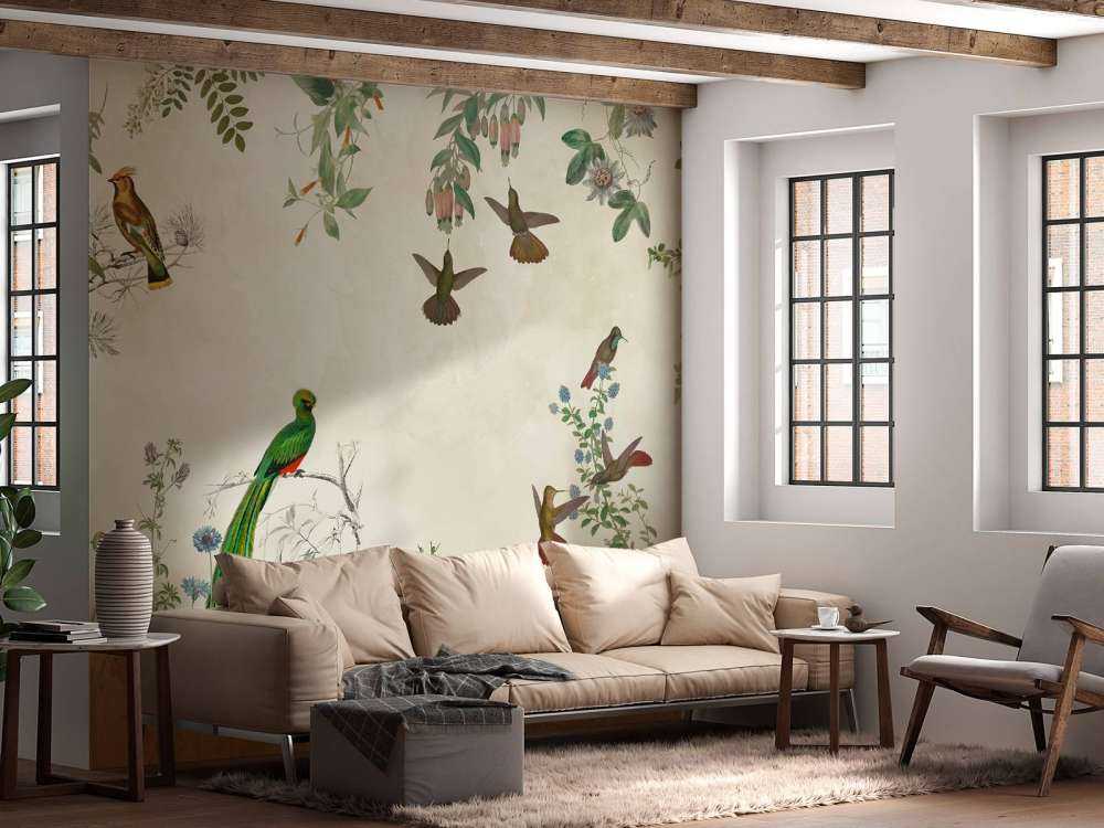 Fields of Colorful Birds