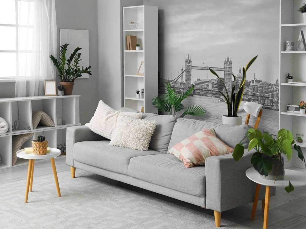 Cityscape of London in black and white