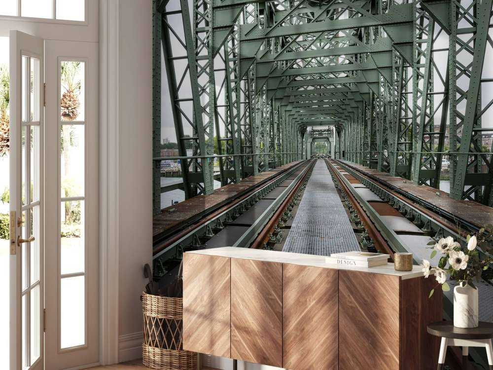 Monumental railroad bridge De Hef in Rotterdam  