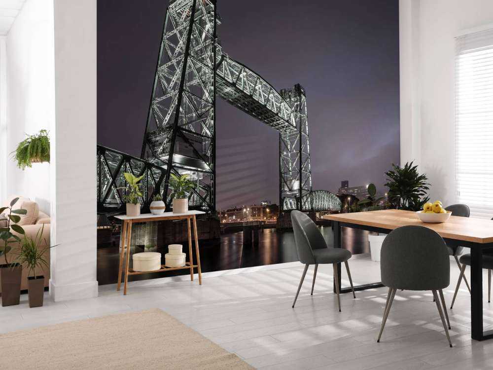 Former railroad bridge De Hef in Rotterdam in color