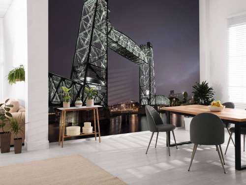 Former railroad bridge De Hef in Rotterdam in color