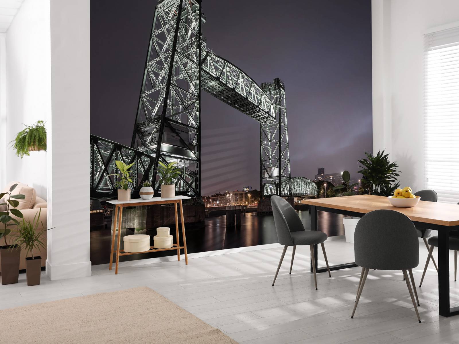 Former railroad bridge De Hef in Rotterdam in color