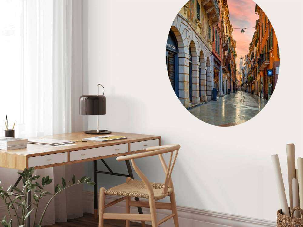 Shopping street at sunrise