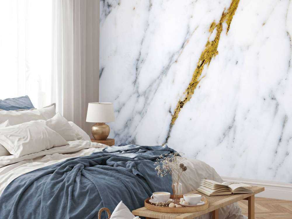 White marble with golden veins