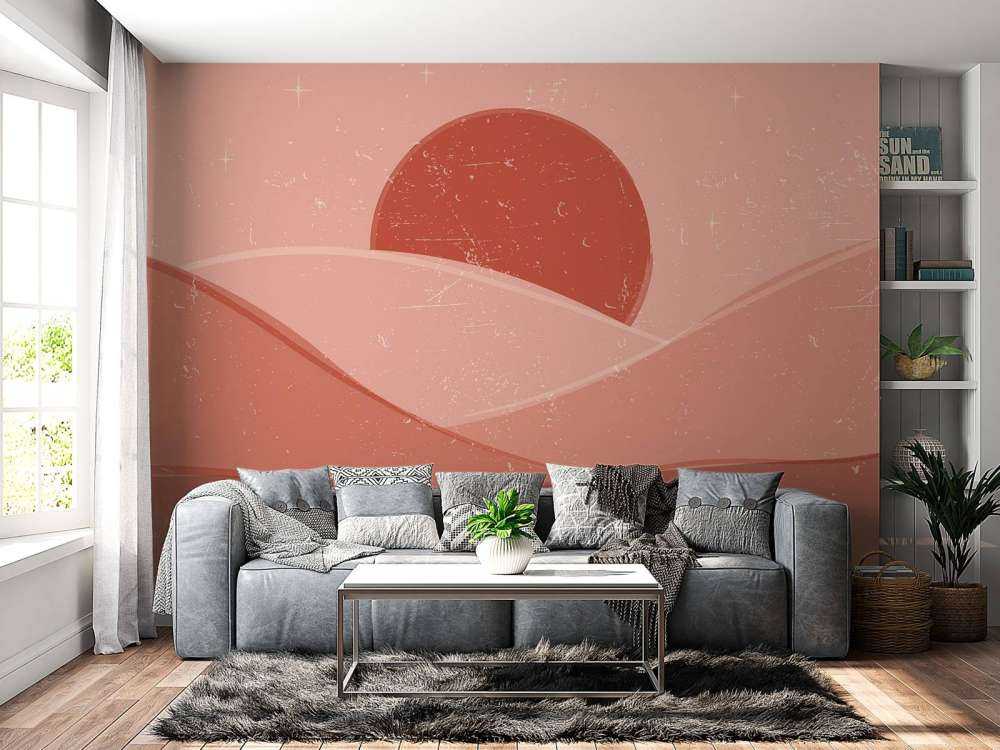 Red waves in front of the sun