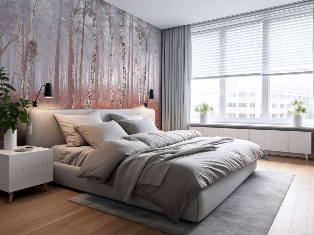 Deserted foggy forest