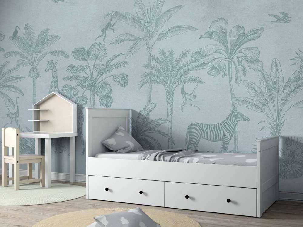 Tropical animal jungle blue