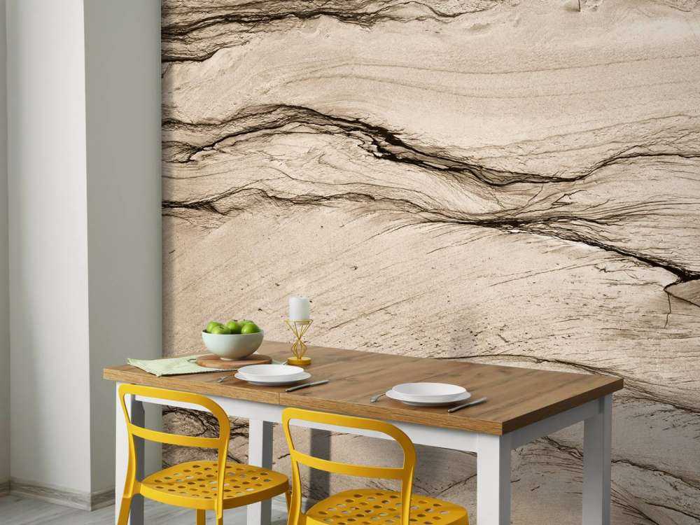 Wavy beige marble