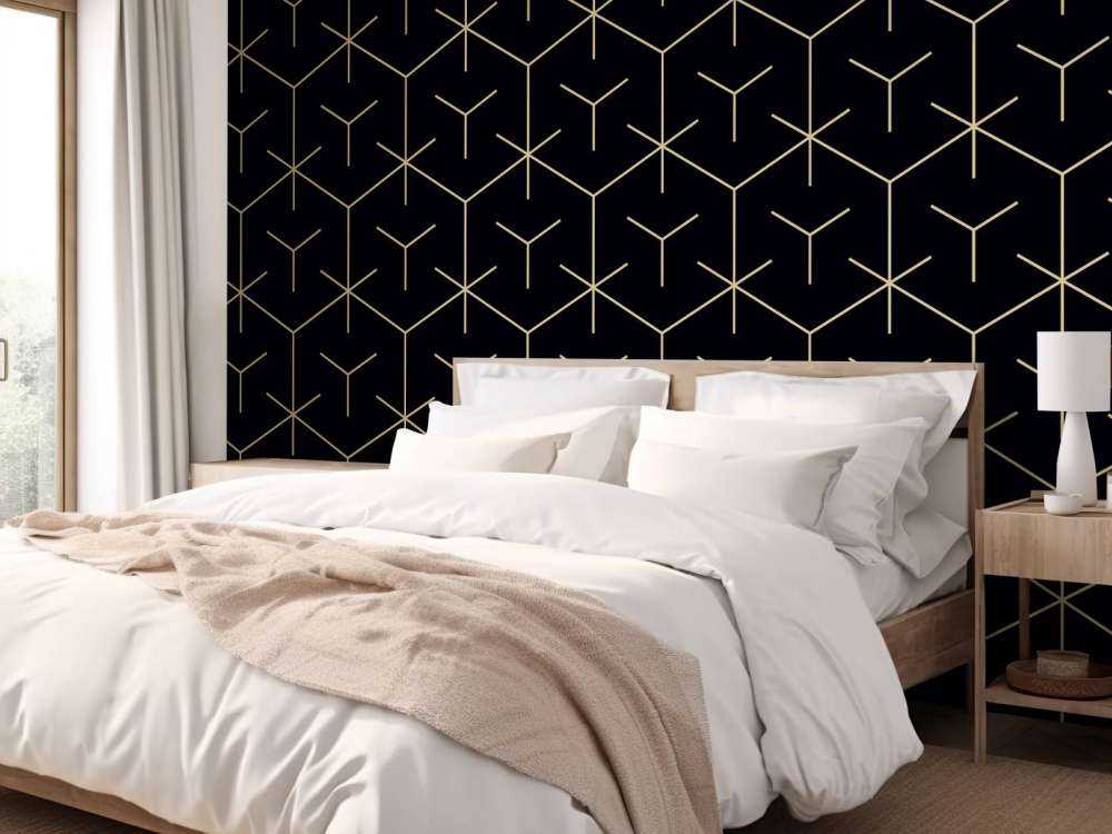 Geometric hexagons, black