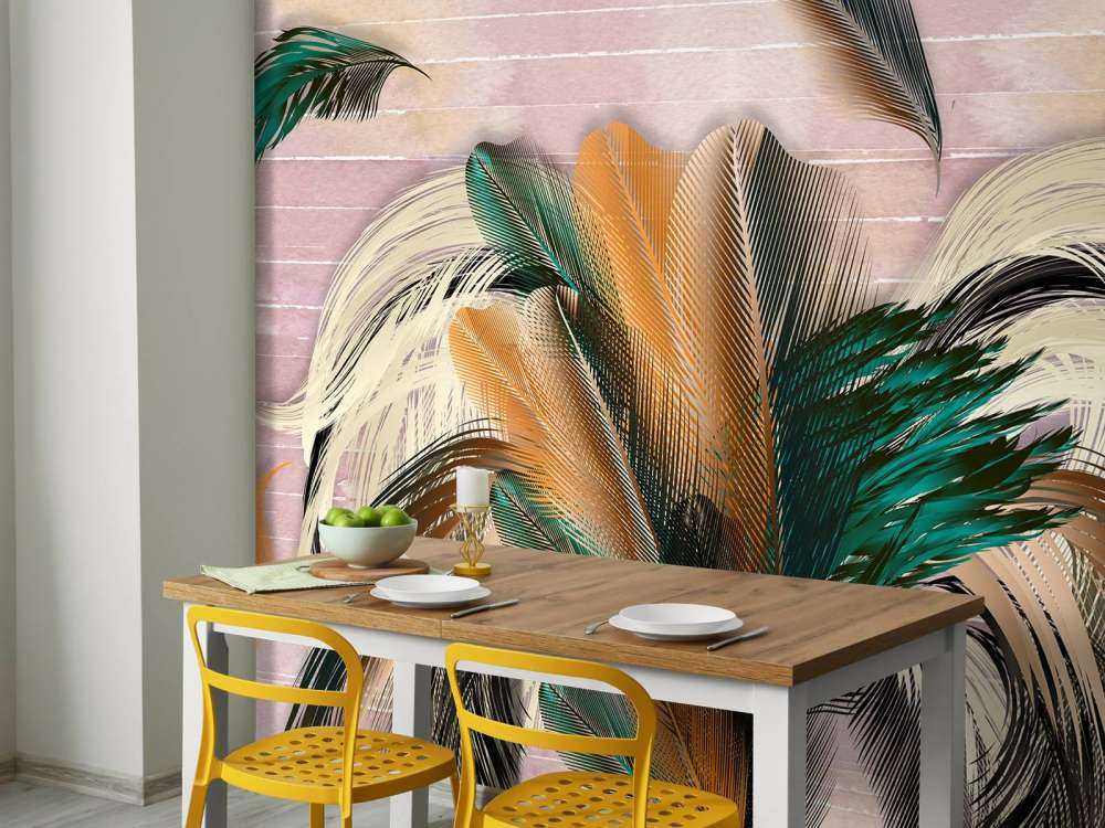 Feathers in flower shape