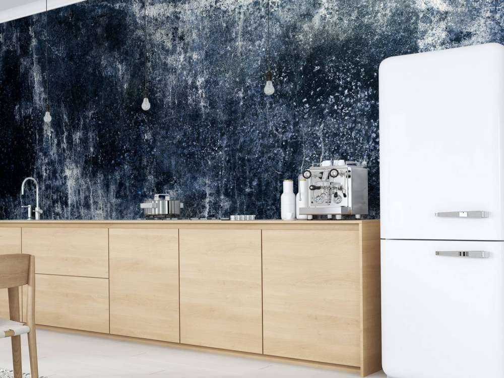 Old weathered blue wall