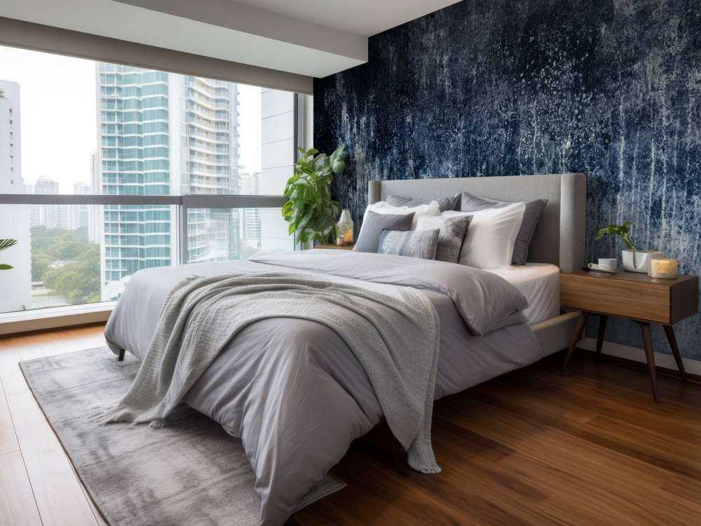 Old weathered blue wall