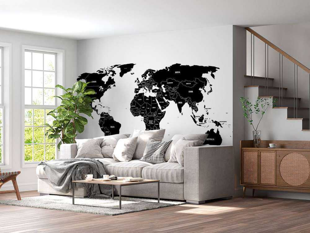 Black world map