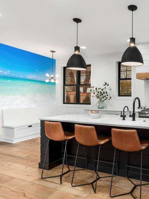 White beach and waves