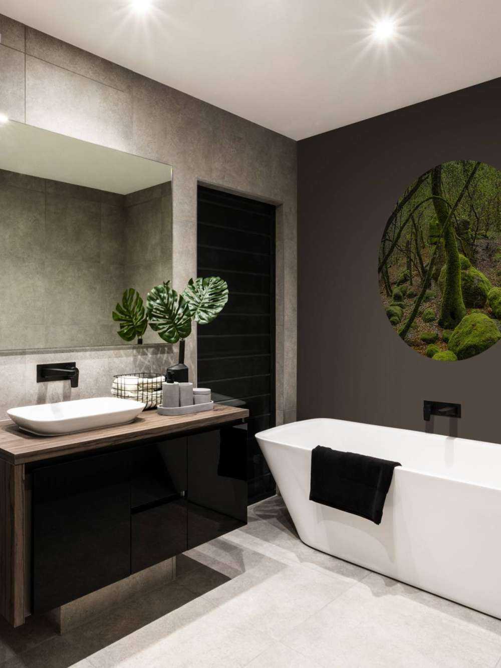 Trees and moss stones