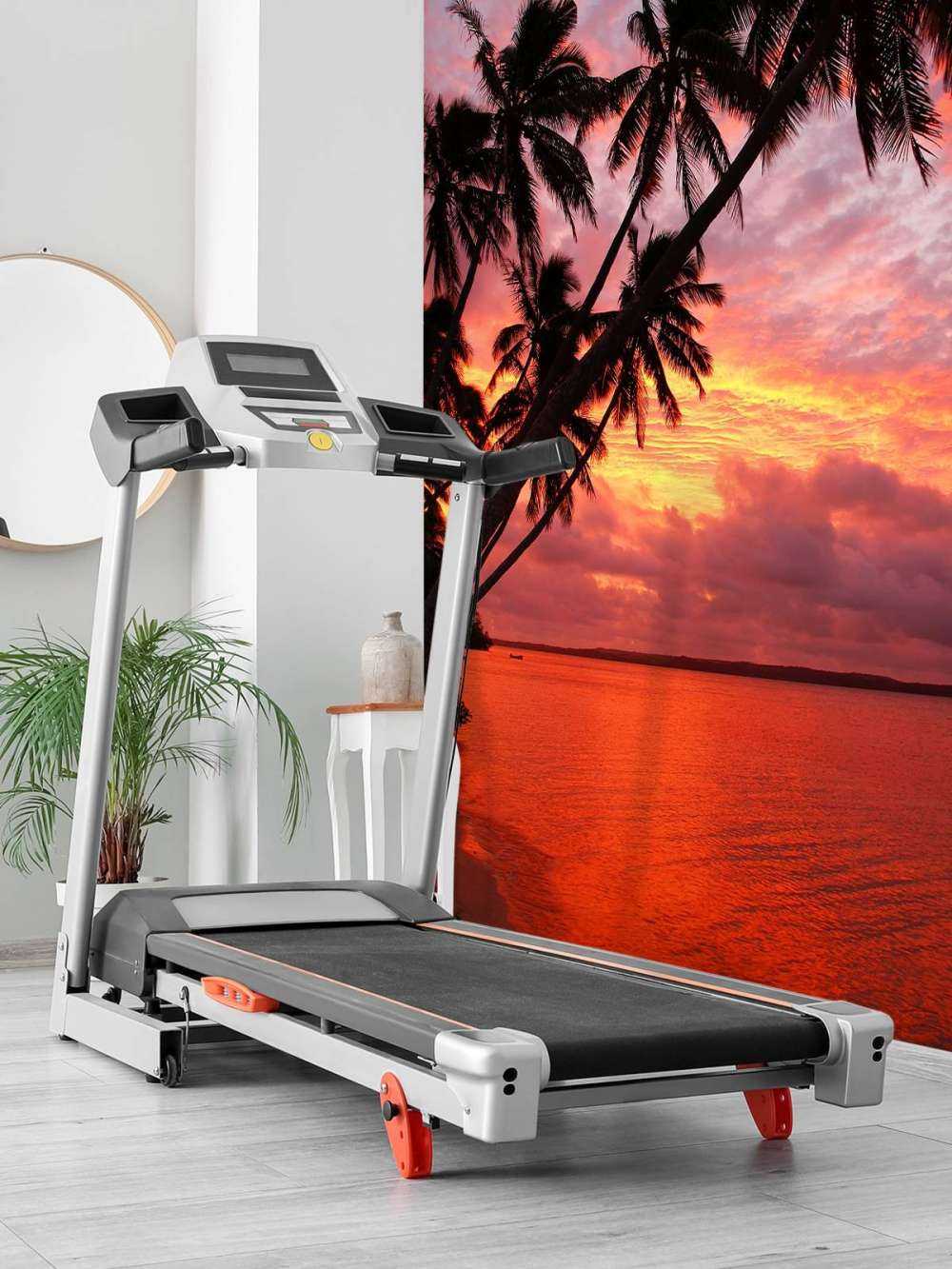 Palm trees over a red ocean