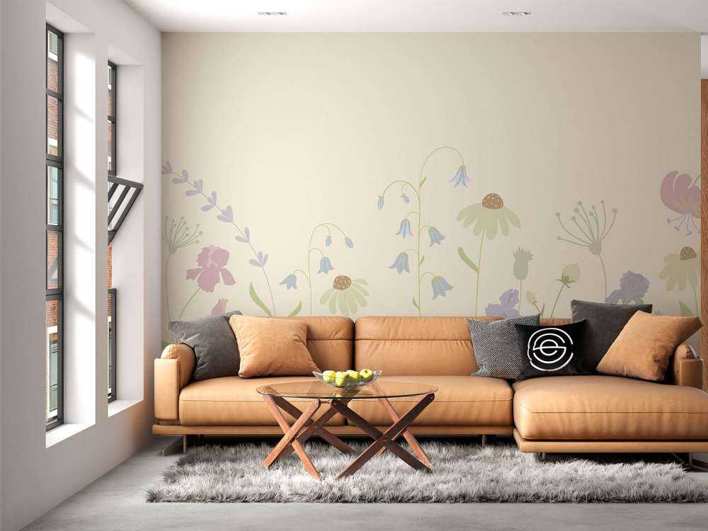 Flower field high sand, old pink, green and lilac