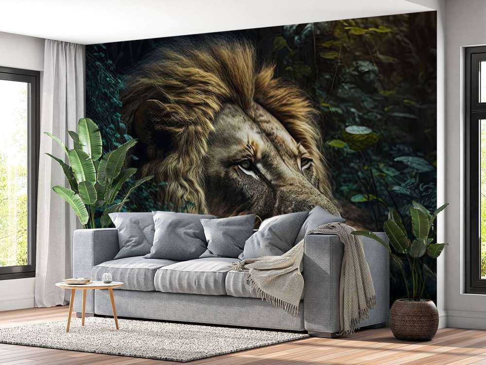 King lion in the jungle