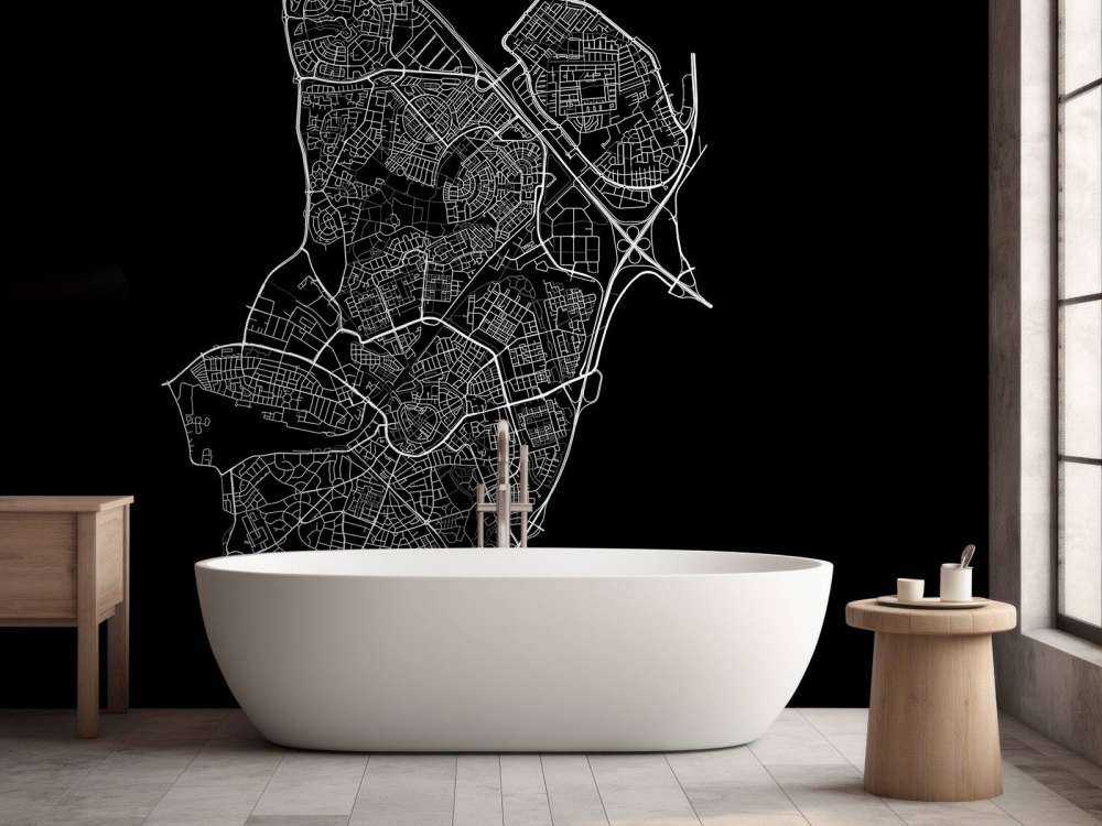 Map of Amersfoort, black